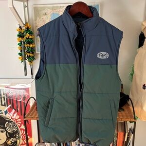 SOLD - Primitive Men's Navy and Forest Puffer Vest